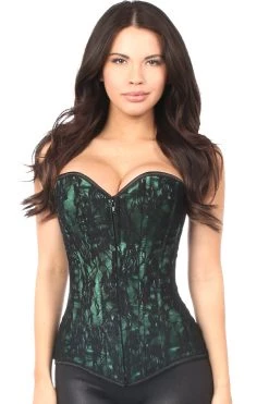 Daisy Corsets Green Lace Front Zipper Corset* Lingerie