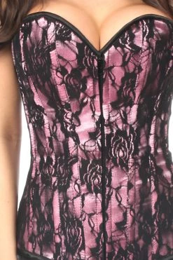 Daisy Corsets Lingerie Pink Lace Front Zipper Corset* 13 Daisy Corsets Lingerie Pink Lace Front Zipper Corset*