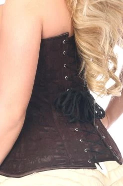Daisy Corsets Dark Brown Lace Overbust Corset W/Zipper*