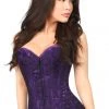 Daisy Corsets Lingerie Dark Purple Lace Overbust Corset*