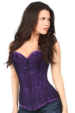 Daisy Corsets Lingerie Dark Purple Lace Overbust Corset*