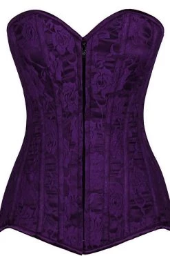 Daisy Corsets Lingerie Dark Purple Lace Overbust Corset*