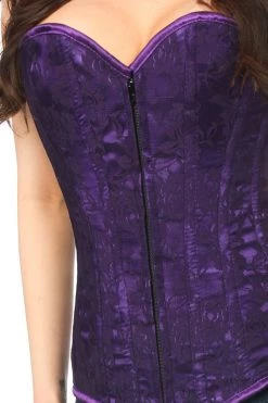 Daisy Corsets Lingerie Dark Purple Lace Overbust Corset*