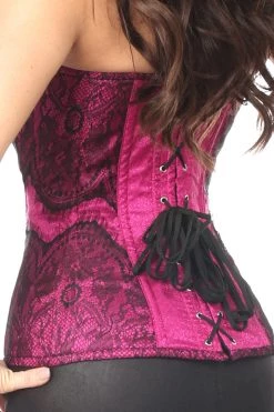 Daisy Corsets Fuchsia Brocade Eyelash Lace Overbust Corset* Lingerie 10 Daisy Corsets Fuchsia Brocade Eyelash Lace Overbust Corset* Lingerie