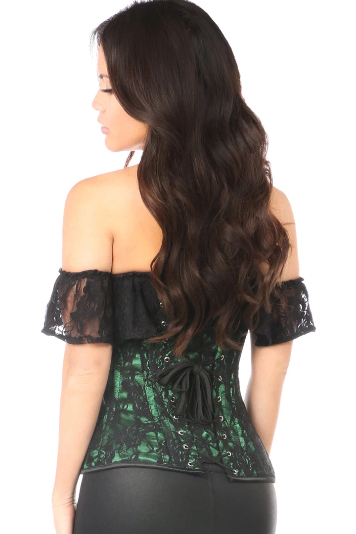 Daisy Corsets Green Lace Off-The-Shoulder Corset* 4 Daisy Corsets Green Lace Off-The-Shoulder Corset*