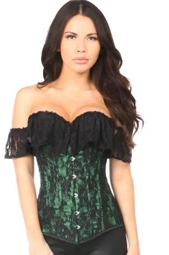 Daisy Corsets Green Lace Off-The-Shoulder Corset*