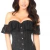 Daisy Corsets Lingerie Black Lace Off-The-Shoulder Corset*