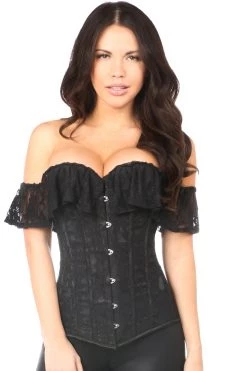 Daisy Corsets Lingerie Black Lace Off-The-Shoulder Corset*