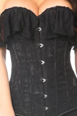 Daisy Corsets Lingerie Black Lace Off-The-Shoulder Corset*