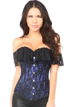 Daisy Corsets Blue Lace Off-The-Shoulder Corset* Lingerie 10 Daisy Corsets Blue Lace Off-The-Shoulder Corset* Lingerie