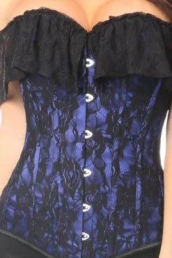 Daisy Corsets Blue Lace Off-The-Shoulder Corset* Lingerie 12 Daisy Corsets Blue Lace Off-The-Shoulder Corset* Lingerie