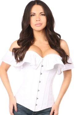 Daisy Corsets White Cotton Off-The-Shoulder Corset* Lingerie