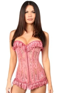 Daisy Corsets Mauve Ruffle Sheer Lace Corset* Lingerie