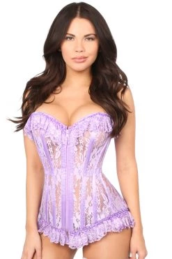 Daisy Corsets Lilac Ruffle Sheer Lace Corset* Lingerie