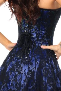 Daisy Corsets Blue Eyelash Lace Corset Dress*