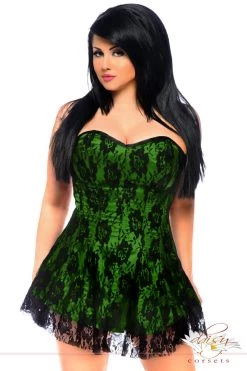 Daisy Corsets Green Eyelash Lace Corset Dress* 11 Daisy Corsets Green Eyelash Lace Corset Dress*