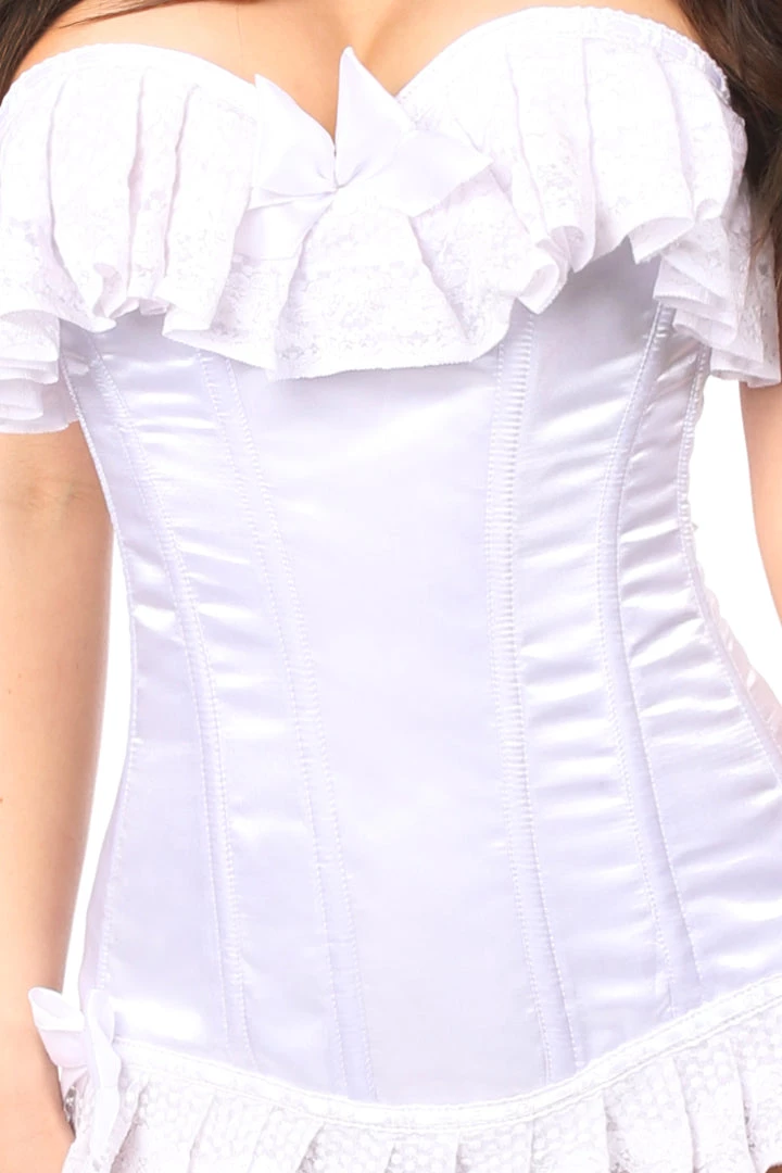 Daisy Corsets Lingerie White Ruffle Burlesque Corset* 5 Daisy Corsets Lingerie White Ruffle Burlesque Corset*
