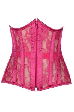 Daisy Corsets Lingerie Lavish Fuchsia Sheer Lace Under Bust Corset* 12 Daisy Corsets Lingerie Lavish Fuchsia Sheer Lace Under Bust Corset*