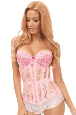 Daisy Corsets Light Pink Sheer Lace Under Bust Corset* Lingerie
