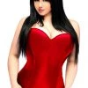 Daisy Corsets Lavish Red Satin Corset Romper Lingerie