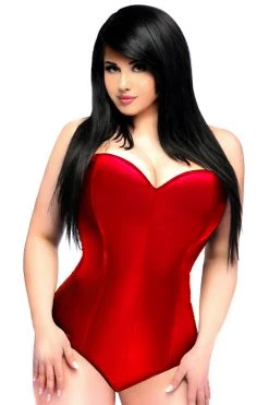Daisy Corsets Lavish Red Satin Corset Romper Lingerie