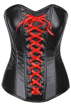 Daisy Corsets Wet Look Faux Leather Lace-Up Over Bust Corset* BDSM Lingerie