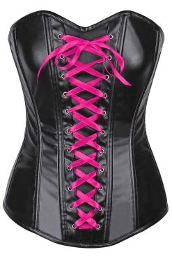 Daisy Corsets Lavish Wet Look Faux Leather Lace-Up Over Bust Corset*