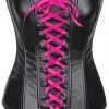 Daisy Corsets Lavish Wet Look Faux Leather Lace-Up Over Bust Corset*