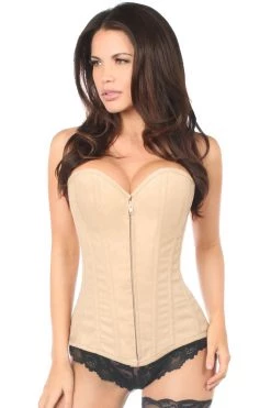 Daisy Corsets Lingerie Beige Cotton Overbust Corset*