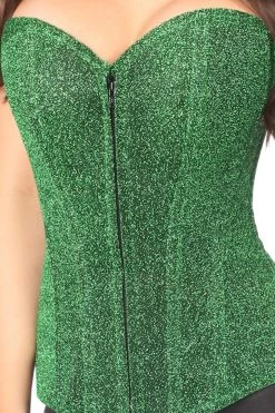 Daisy Corsets Green Glitter Front Zipper Corset* 13 Daisy Corsets Green Glitter Front Zipper Corset*