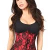Daisy Corsets Lingerie Red Underbust Corset W/Black Lace Overlay*