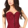 Daisy Corsets Red Wine Lace Overbust Corset W/Zipper*