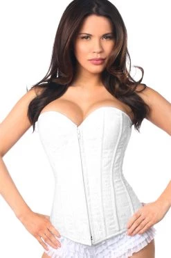 Daisy Corsets White Lace Overbust Corset W/Zipper*