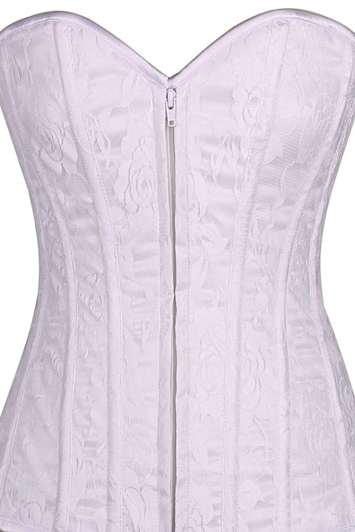 Daisy Corsets White Lace Overbust Corset W/Zipper* 5 Daisy Corsets White Lace Overbust Corset W/Zipper*