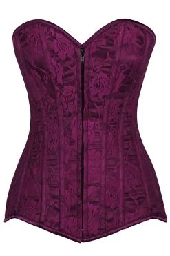 Daisy Corsets Lingerie Magenta Lace Overbust Corset W/Zipper*
