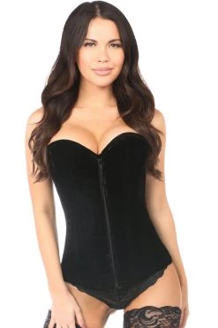 Daisy Corsets Black Velvet Overbust Corset* Lingerie