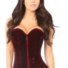 Daisy Corsets Red Crushed Velvet Overbust Corset*