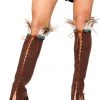 Roma Lace Up Suede Leg Warmer - Brown 2 Roma Lace Up Suede Leg Warmer - Brown