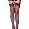 Music Legs Belle Femme Lace Top Fishnet Thigh Hi Stockings