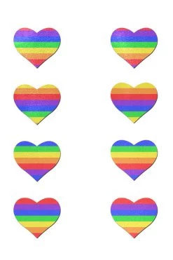 Pastease Rainbow Clothing 8 Mini Rainbow Hearts Body Pasties