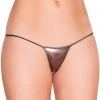 Roma Metallic Gun Metal Micro Thong Bikini Bottom