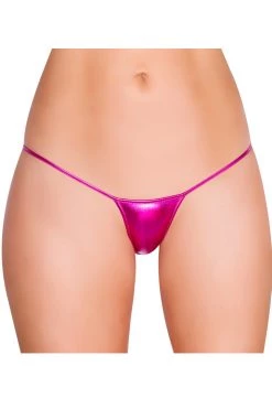 Roma Metallic Pink Metal Micro Thong Bikini Bottom Dancewear
