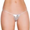 Roma Metallic Silver Micro Thong Bikini Bottom 1 Roma Metallic Silver Micro Thong Bikini Bottom
