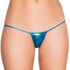 Roma Metallic Turquoise Micro Thong Bikini Bottom Dancewear