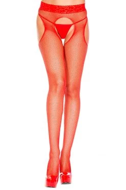 Music Legs Fishnet Suspender Pantyhose