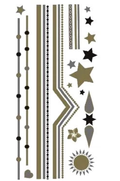 Yoga Sticker Factory Accessories Gold Tattoo Combo- Sun And Stars