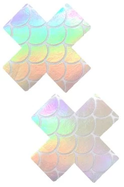 NevaNude New Silver Holographic Mermaid XX Nipple Pasties