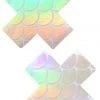 NevaNude New Silver Holographic Mermaid XX Nipple Pasties