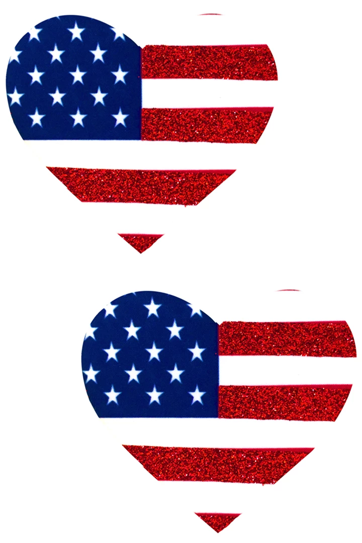 NevaNude 'Murica I Heart U Glitter Nipple Pasties New 3 NevaNude 'Murica I Heart U Glitter Nipple Pasties New