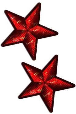 Pastease Red Nautical Star Disco Nipple Pasties Accessories